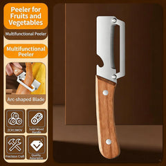 2 in 1 Vegetable Peeler with Wooden Handle