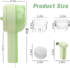 4-in-1 Electric Vegetable Cutter, Slicer, Grater, Chopper