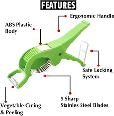 Plastic 2 in 1 Vegetable & Fruit Multi Cutter with Peeler