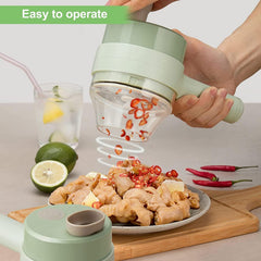 4-in-1 Electric Vegetable Cutter, Slicer, Grater, Chopper
